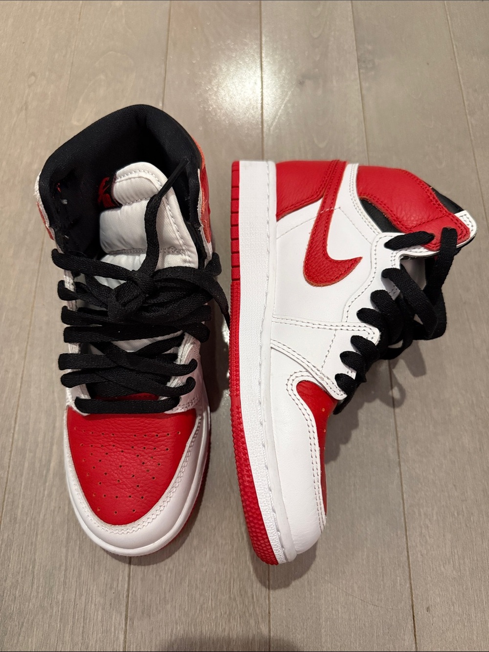 Nike Air Jordan Kids Red White and Black High-Top Sneakers